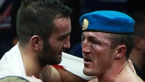 Слева направо: Мурат ГАССИЕВ и Денис ЛЕБЕДЕВ (90,7 кг), фото - Сергей Фадеичев/ТАСС